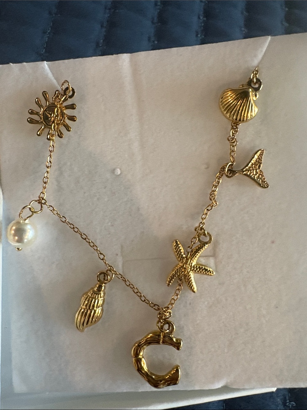 Saege Ocean Letter Necklace - Initial C 
NEW IN BOX